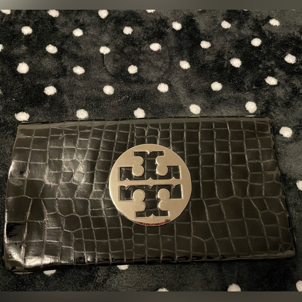 Tory Burch Black Patent Clutch